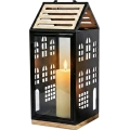 Декоративний ліхтар HOME 34,5 см чорний/бежевий