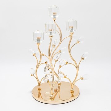 Декоративний свічник 20x36 см золотий