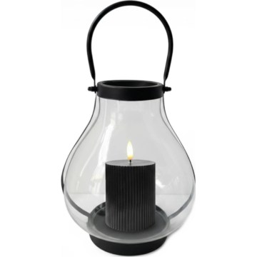 Декоративный фонарь GLASSY 25 см, черный