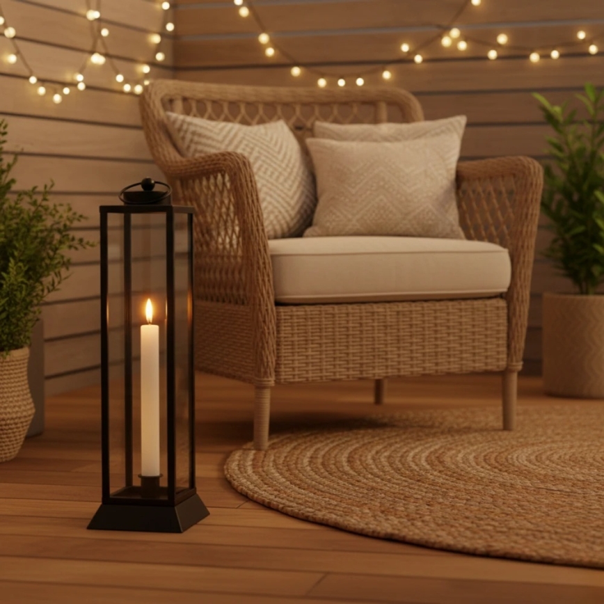 Декоративный фонарь HALL 39,5 см чёрный