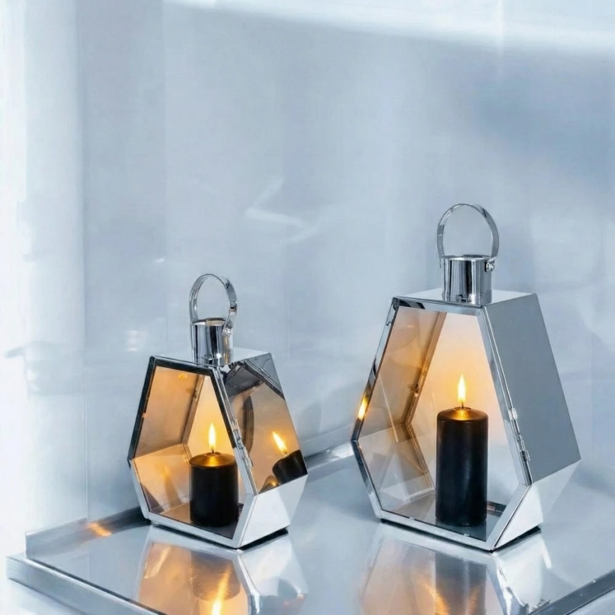 Декоративный фонарь PALACE, 43 см, полированный хром