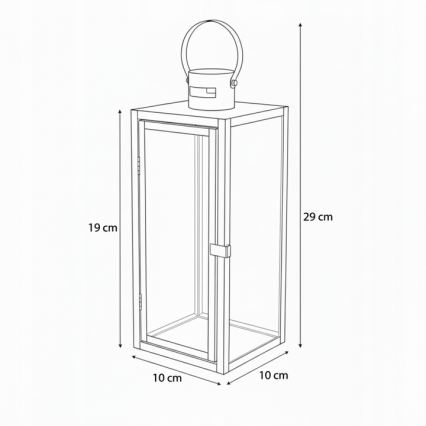 Декоративный фонарь TOWER 29 см чёрный