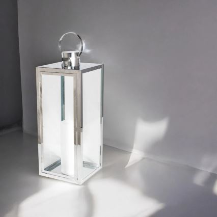 Декоративный фонарь TOWER, 29 см, полированный хром