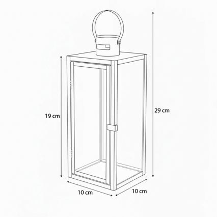 Декоративный фонарь TOWER, 29 см, полированный хром