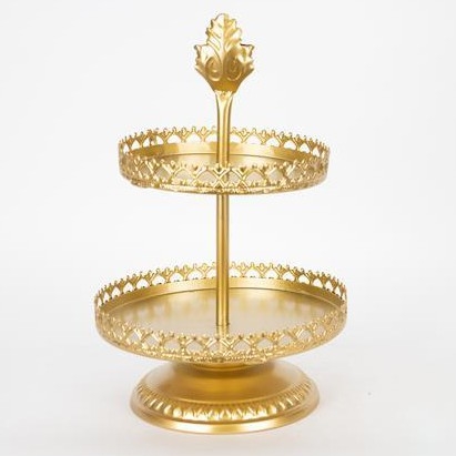 Декоративный поднос диаметр 25,5 см золотистый