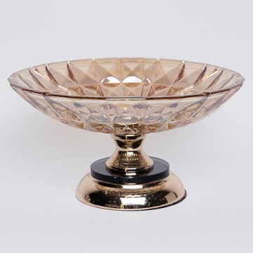 Декоративный поднос диаметр 29,5 см коричневый/дымчатый