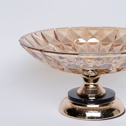 Декоративный поднос диаметр 29,5 см коричневый/дымчатый