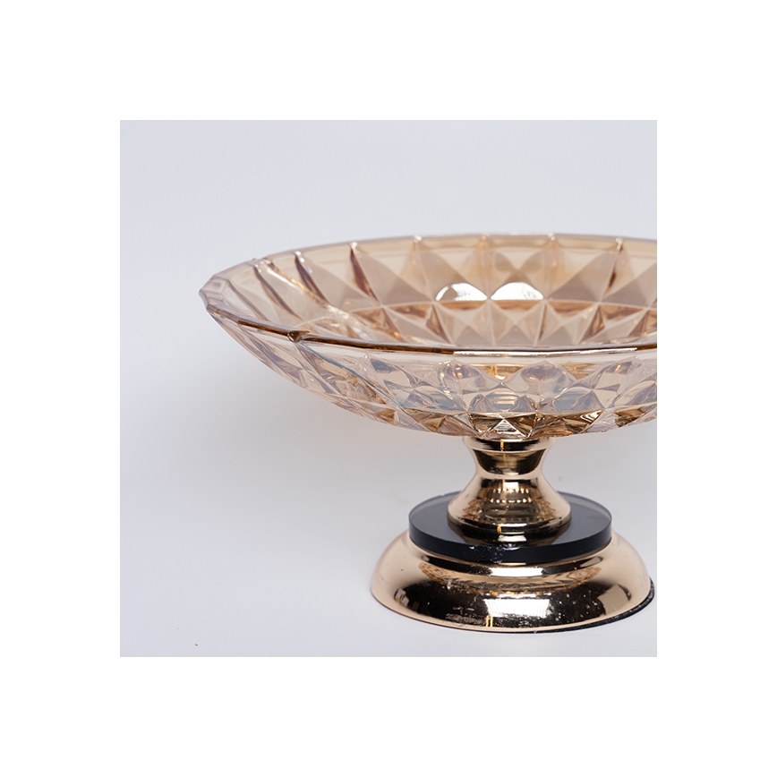 Декоративный поднос диаметр 29,5 см коричневый/дымчатый