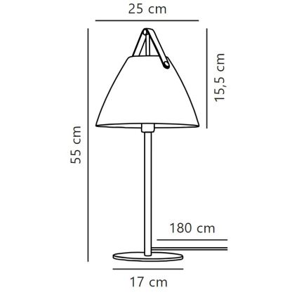 DFTP by Nordlux - Настольная лампа STRAP 1xE27/40W/230V черный