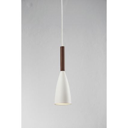 DFTP by Nordlux - Підвісна люстра PURE 1xE27/40W/230V діаметр 10 cm білий/волоський горіх