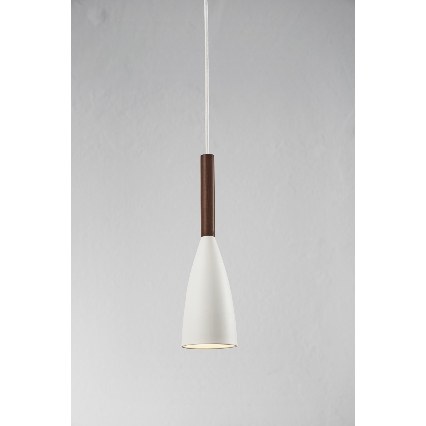 DFTP by Nordlux - Підвісна люстра PURE 1xE27/40W/230V діаметр 10 cm білий/волоський горіх