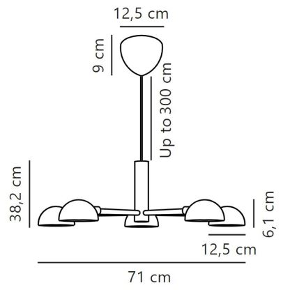 DFTP by Nordlux - Подвесная люстра NOMI 5xE14/8W/230V черный