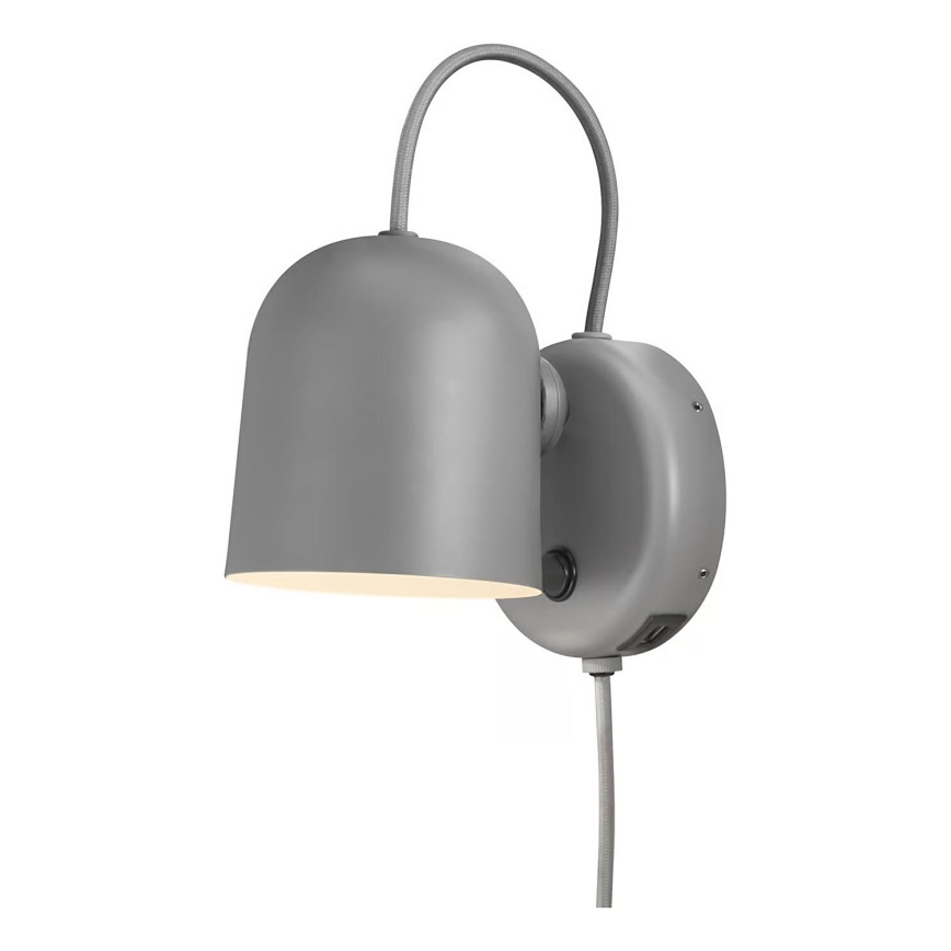 DFTP от Nordlux - Настенный точечный светильник с USB-портом ANGLE 1xGU10/25W/230V серый