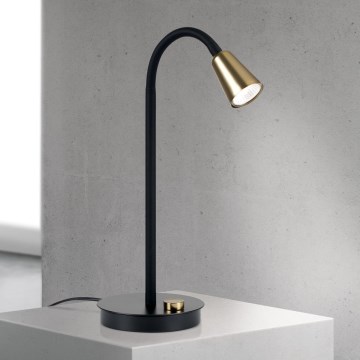 Диммируемая гибкая настольная лампа DOTTY 1xGU10/10W/230V черный/латунь