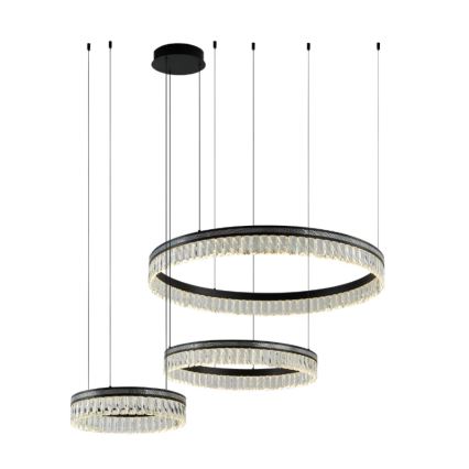 Диммируемая хрустальная подвесная люстра на тросе THALIA LED/120W/230V 3000-6000K + пульт дистанционного управления
