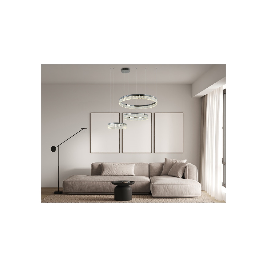Диммируемая LED-хрустальная подвесная люстра на тросе THALIA LED/120W/230V 3000-6000K + пульт дистанционного управления
