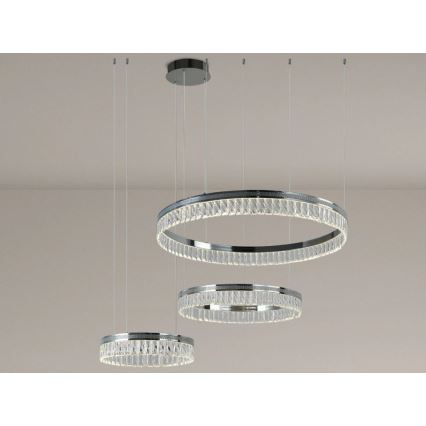 Диммируемая LED-хрустальная подвесная люстра на тросе THALIA LED/120W/230V 3000-6000K + пульт дистанционного управления
