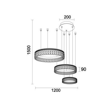 Диммируемая LED-хрустальная подвесная люстра на тросе THALIA LED/120W/230V 3000-6000K + пульт дистанционного управления