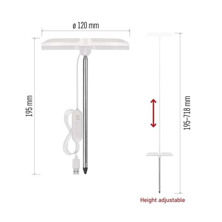 Диммируемая LED-лампа для выращивания растений в помещении GROW LED/8W/5V