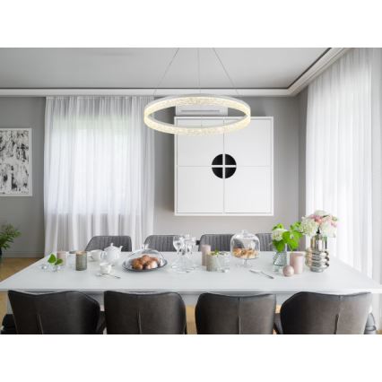 Диммируемая LED-люстра на тросе ALIANZ LED/60W/230V 3000-6000K, диаметр 80 см, с пультом дистанционного управления