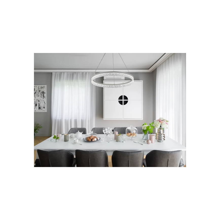 Диммируемая LED-люстра на тросе ALIANZ LED/60W/230V 3000-6000K, диаметр 80 см, с пультом дистанционного управления