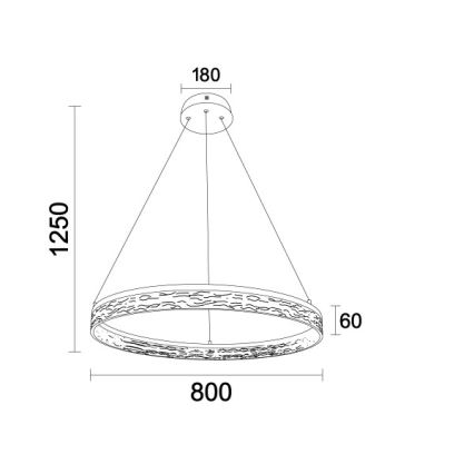 Диммируемая LED-люстра на тросе ALIANZ LED/60W/230V 3000-6000K, диаметр 80 см, с пультом дистанционного управления