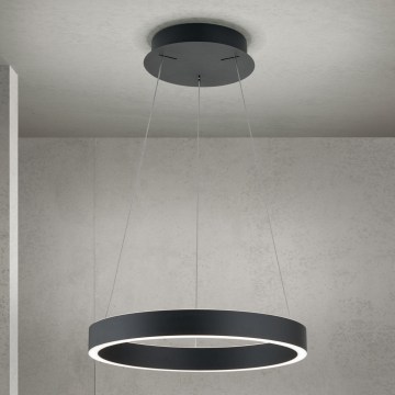 диммируемая LED-люстра на тросе KOLK, 40 Вт/230 В, 2700/3000/4000 К, диаметр 40 см, черная