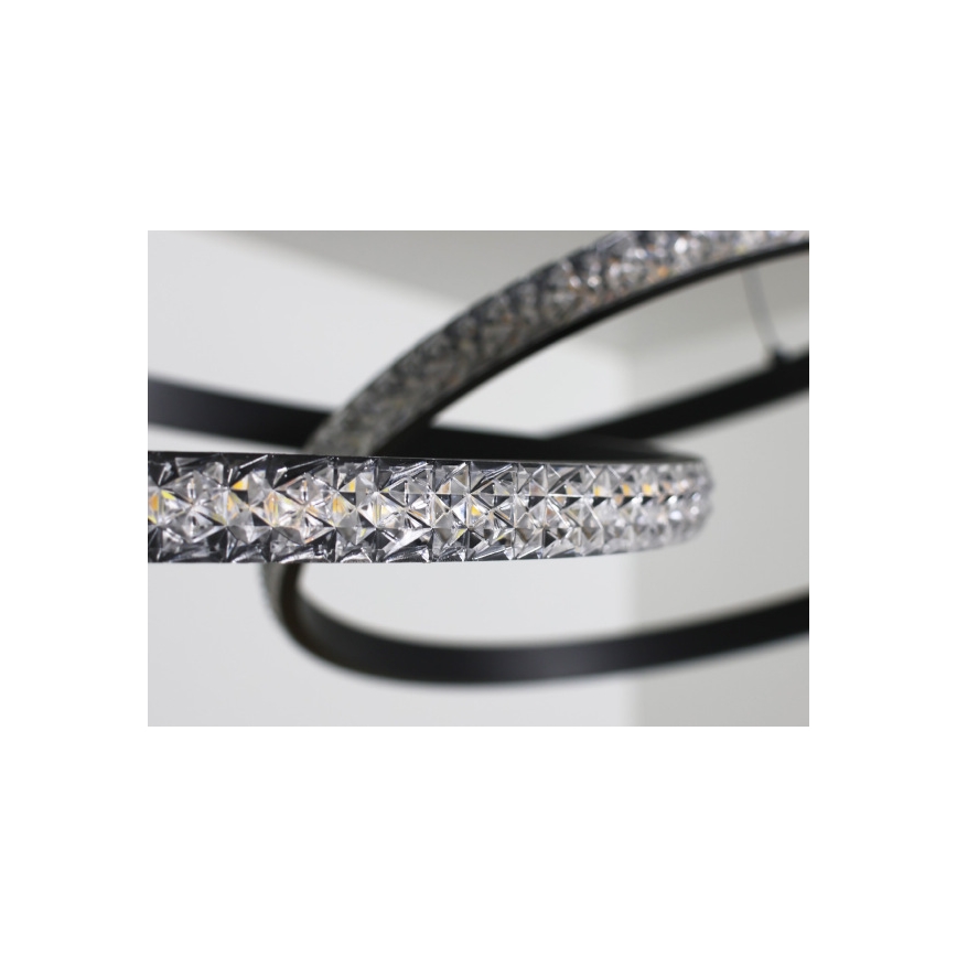 Диммируемая светодиодная (LED) подвесная люстра на тросе, 90 Вт, 230 В, 3000–6500 К, диаметр 47 см + пульт дистанционного управления