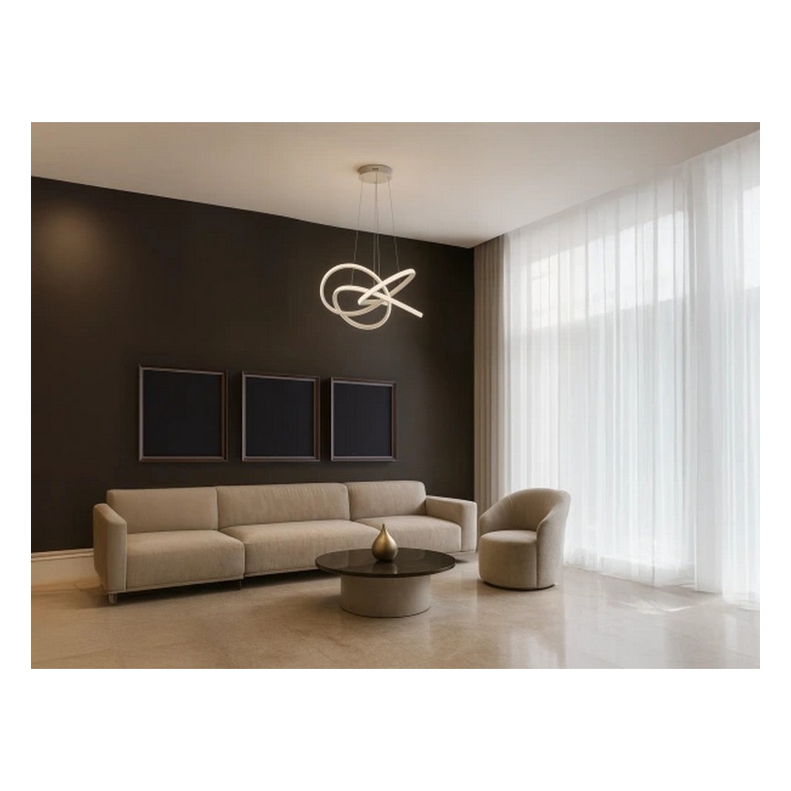 Светодиодная диммируемая подвесная люстра на тросе LED/95W/230V 3000-6500K диам. 57 см + пульт дистанционного управления