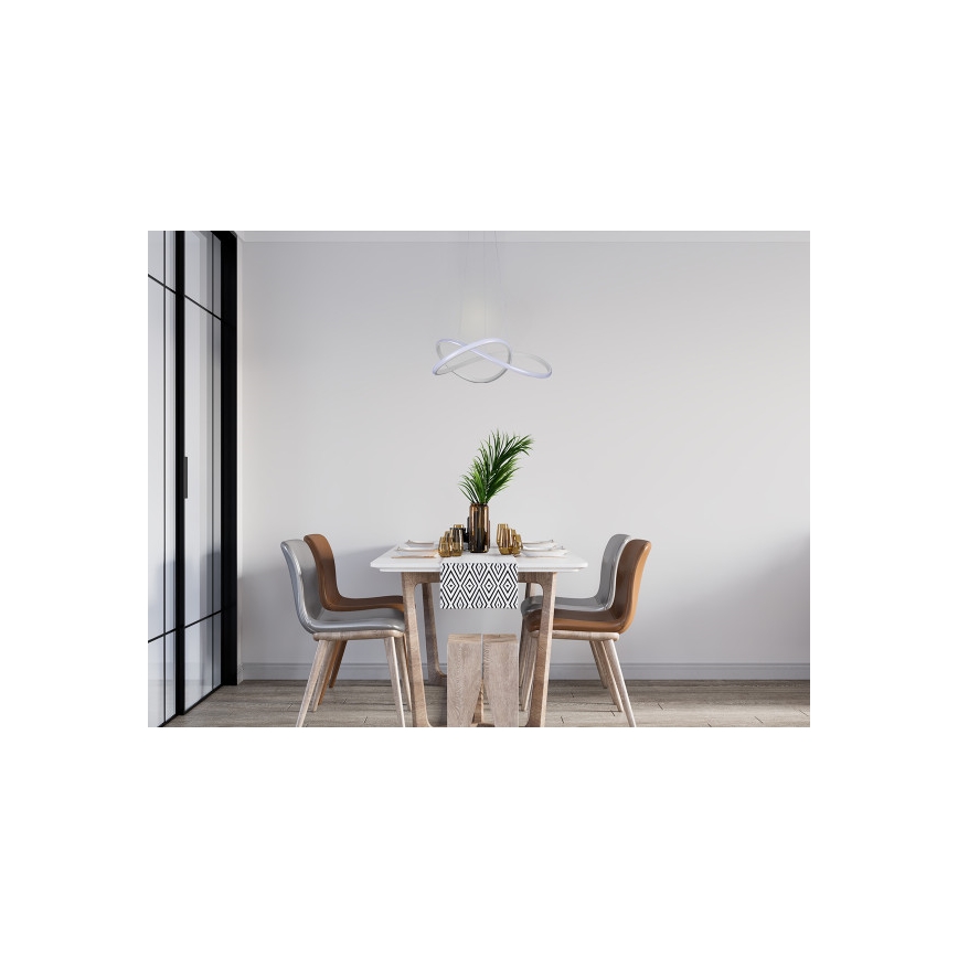 Диммируемая LED-люстра на тросе LED/85 Вт/230 В 3000-6500 К, диам. 60 см + пульт дистанционного управления
