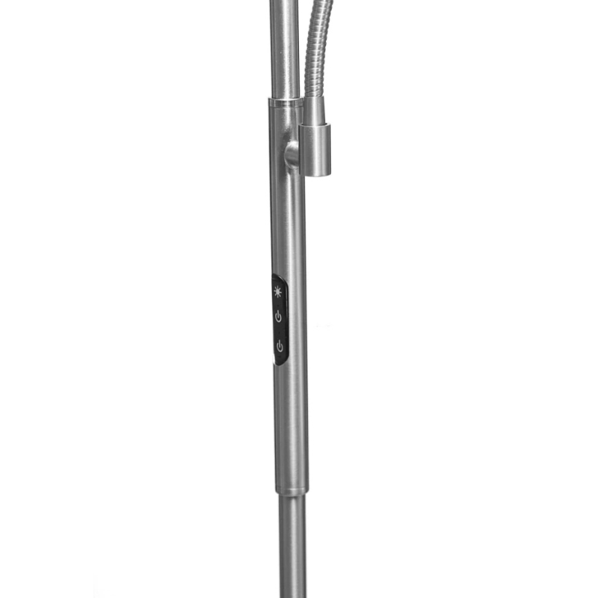 Диммируемый LED торшер NORA LED/25W/230V 2200/3000/4000K + LED/5W 3000K матовый хром + пульт дистанционного управления
