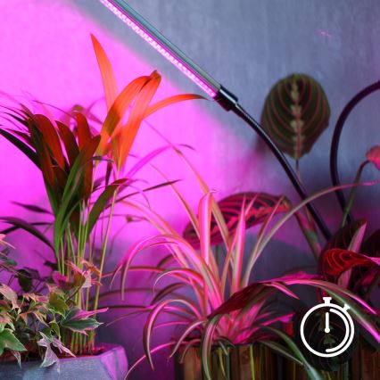 Гибкая LED-настольная лампа VITARO для выращивания растений с регулировкой яркости, 4xLED/10W/230V, чёрная