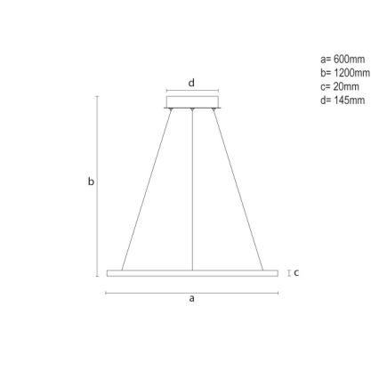 LED диммируемая подвесная люстра на тросе LED/32W/230V 3000-6500K диам. 60 см + пульт дистанционного управления