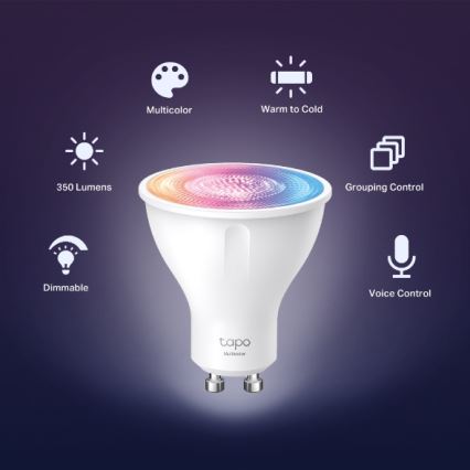 Диммируемая LED RGBW лампа GU10/3,7W/230V 2200-6500K Wi-Fi - TP-Link