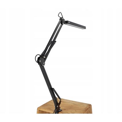 Диммируемая сенсорная гибкая настольная лампа с зажимом LED/10 Вт/5/230 В 3000/4000/6000 К чёрная