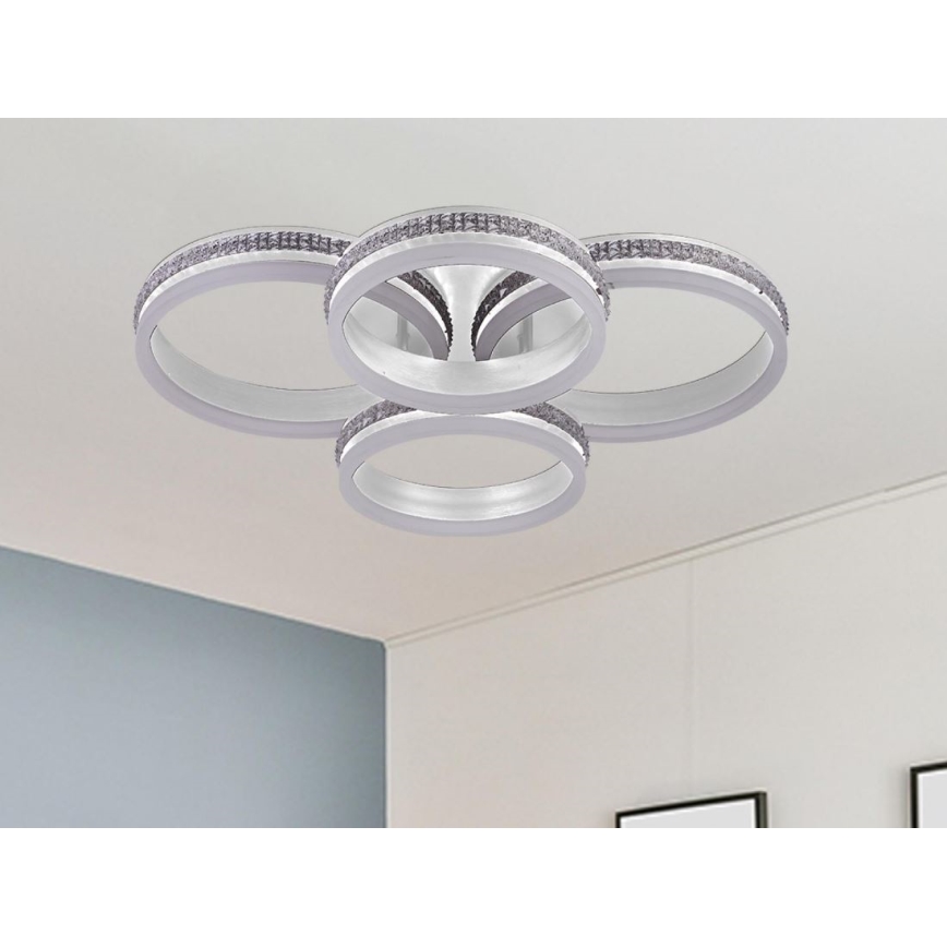 Диммируемая накладная LED-люстра, 150 Вт, 230 В, 3000–6500 К, с пультом дистанционного управления