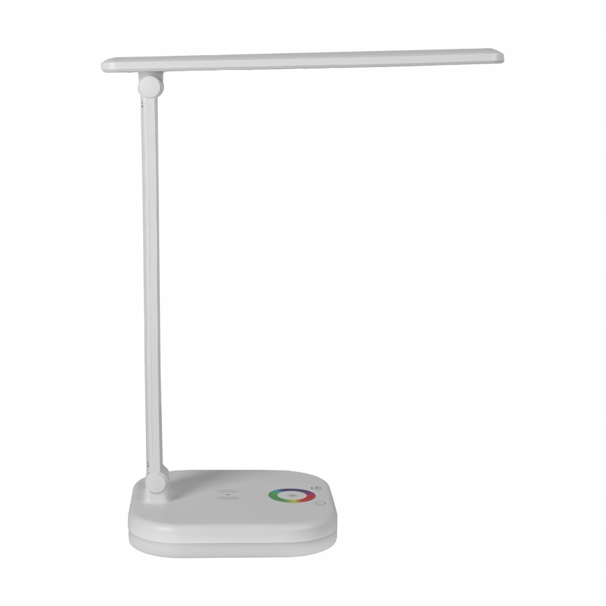 Диммируемая RGBW-светодиодная настольная лампа с беспроводной зарядкой LED/7W/5V USB белая