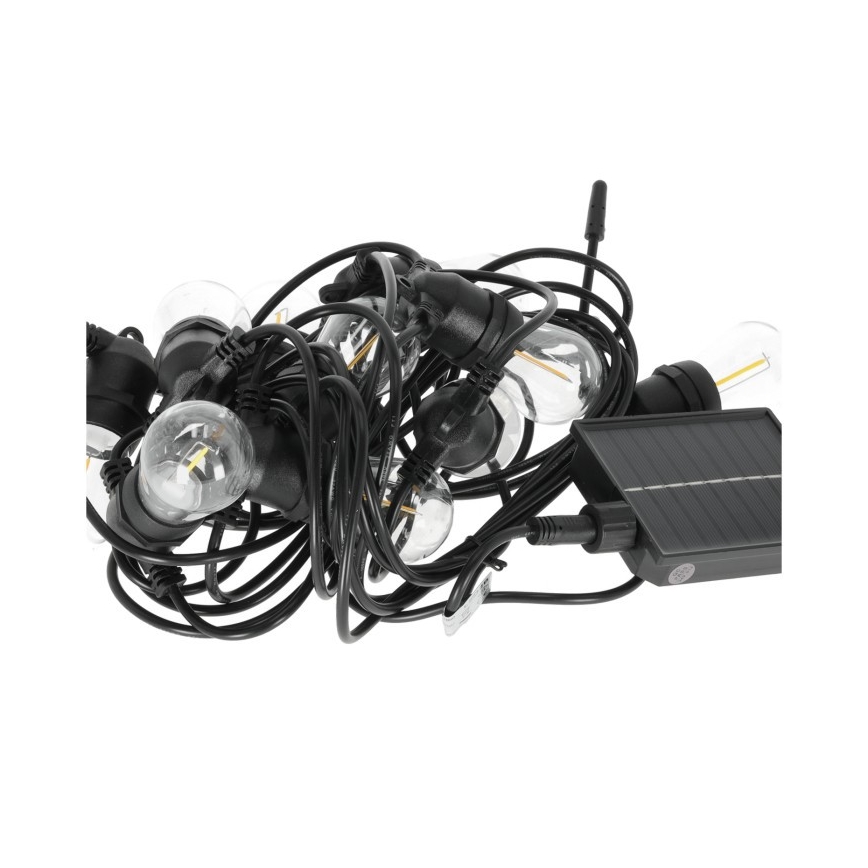 Диммируемая LED солнечная декоративная гирлянда STARLIGHT NEO 10xE27/3,7V 2700K IP54 1200 mAh 11,5m + пульт дистанционного управления