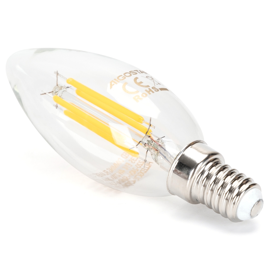 Диммируемая светодиодная лампа FILAMENT C35 E14/4W/230V 2700K - Aigostar