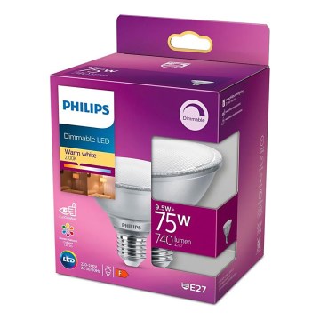 Диммируемая светодиодная лампа Philips E27/9,5 Вт/230 В 2700 К