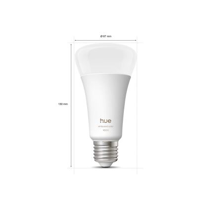 Диммируемая светодиодная лампа Philips Hue WHITE AND COLOR AMBIANCE E27, 11,8 Вт, 230 В, 1000–20000 K