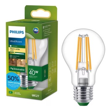 Диммируемая светодиодная лампа ULTRAEFFICIENT VINTAGE Philips A60 E27/2,3W/230V 2700K