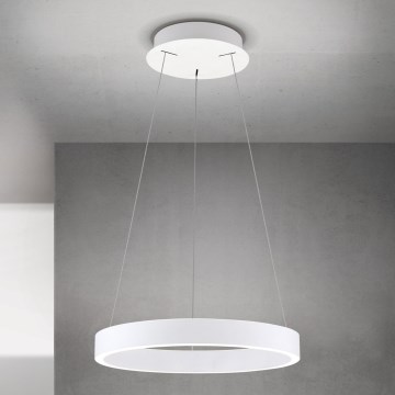 диммируемая светодиодная люстра на тросе KOLK, LED/40W/230V, 2700/3000/4000K, диаметр 40 см, белая