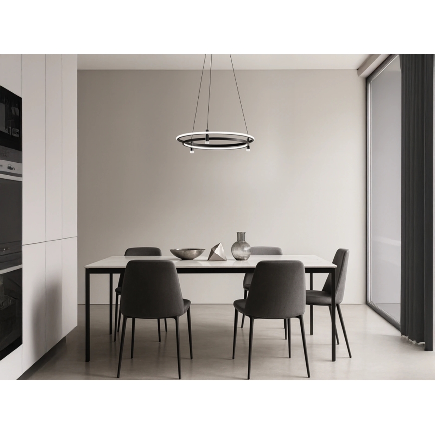 Диммируемая LED-подвесная люстра на тросе, 100 Вт/230 В, 3000-6500K, диаметр 60 см + пульт дистанционного управления