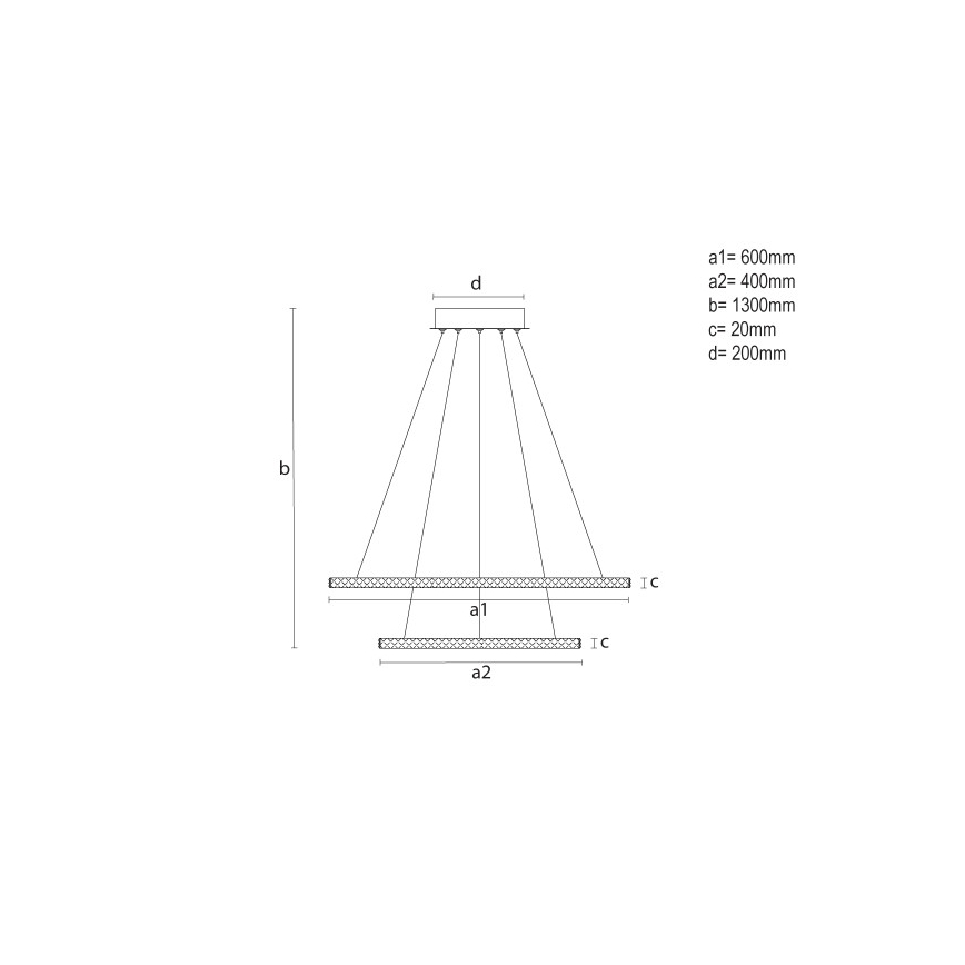 Диммируемая светодиодная люстра на тросе LED/150W/230V 3000-6500K + пульт дистанционного управления