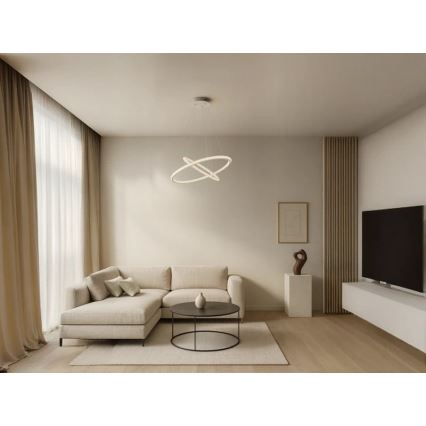 Диммируемая светодиодная люстра на тросе LED/150W/230V 3000-6500K + пульт дистанционного управления