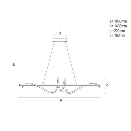 Диммируемая светодиодная люстра на тросе LED/50W/230V 3000-6500K 100 см + пульт ДУ