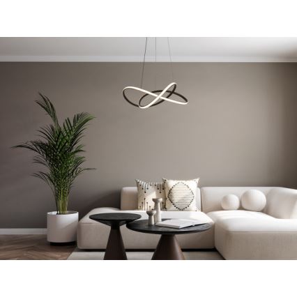 Диммируемая LED-люстра на тросе, 85 Вт, 230 В, 3000–6500 К, диаметр 60 см, с пультом дистанционного управления