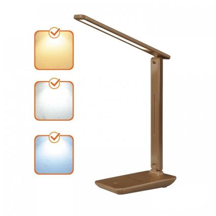 Диммируемая светодиодная настольная лампа NOBLITE N LED/7W/230V 3000/4000/6500K, коричневая