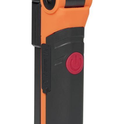 Диммируемый перезаряжаемый рабочий светодиодный фонарь LED/3W/5V 6500K 2000 mAh оранжевый/чёрный